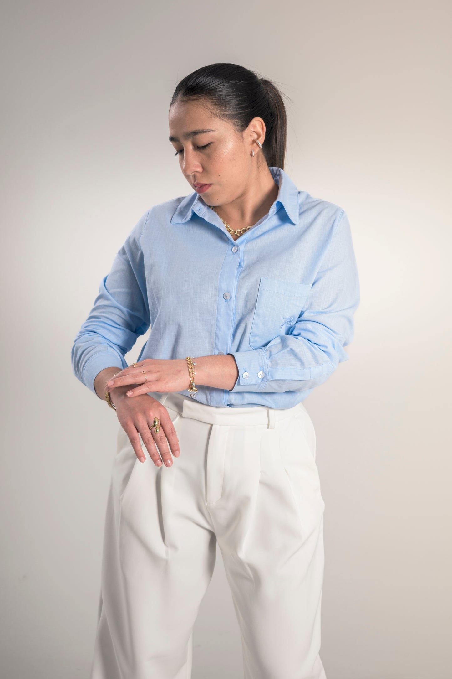 Shirt Lino Baby Blue