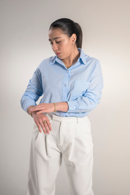 Shirt Lino Baby Blue