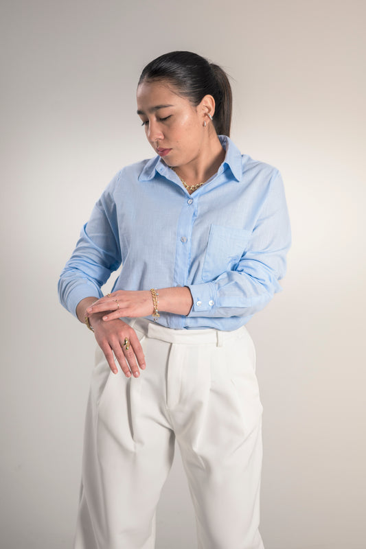 Shirt Lino Baby Blue