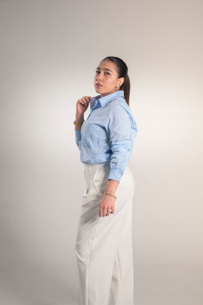 Shirt Lino Baby Blue