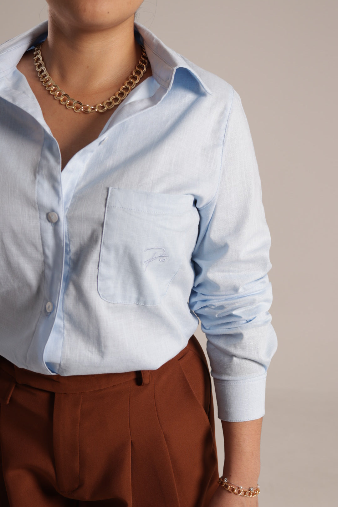 Shirt Lino Baby Blue